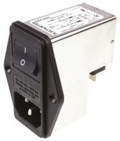 43044005 Schurter 10A, 250 V ac Male Panel Mount Filtered IEC Connector 4304.4005 None Fuse