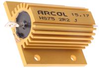 hs75-2r2-j Arcol, 2.2Ω 75W Wire Wound Chassis Mount Resistor HS75 2R2 J ±5%