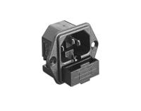 pf000128 Bulgin Snap-In IEC Connector Male, 10A, 250 V, Fuse Size 5 x 20mm