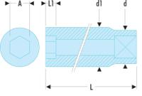 s12hla Facom 1/2 in Drive 12mm Long Socket, 6 point, 77 mm Overall Length