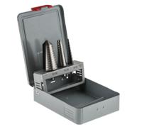 232-608 RS PRO 3-Piece Step Drill Bit Set for Metal, 30mm Max, 4mm Min, HSS Bits