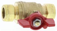 486-299 RS PRO Brass Reduced Bore, 2 Way, Ball Valve, Compression, 15mm