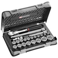 sl161-3p6 Facom 23-Piece Metric 1/2 in Standard Socket Set with Ratchet, 6 point