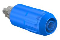 669684-23 Staubli Blue Female Banana Socket, 4 mm Connector, Bolt Termination, 20A, 1000V, Nickel Plating