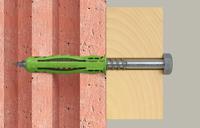 567811 Fischer Fixings Green Wall Plug, 50mm Length, 10mm Fixing Hole Diameter