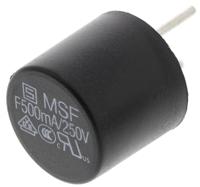00346011 Schurter PC Board Non Resettable Fuse, Radial 500mA, 250V ac