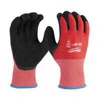4932480603 Milwaukee Winter Cut Black, Red Fibreglass, High Performance Polyethylene Work Gloves, Latex Coating