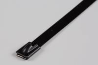 547-4383 RS PRO Cable Tie, Roller Ball, 520mm x 7.9 mm, Metallic Polyester Coated Stainless Steel, Pk-100