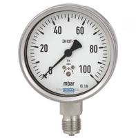 8978999 WIKA G 1/2 Analogue Pressure Gauge 0mbar Bottom Entry 100mm Outside Diameter