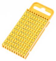 561-03994-wic3-aelnrst-earth HellermannTyton WIC3 Snap On Cable Markers, Yellow, Pre-printed "-; +; A; E; Earth; L; N; R; S; T", 4.3 → 5.3
