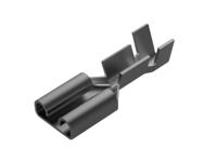 160917-2 TE Connectivity FASTIN-FASTON 250 Black Uninsulated Receptacle Spade Connector, Quick Disconnect Receptacle, 6.35 x