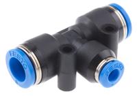 qst-8-4 Festo QST Series Tee Tube-to-Tube Adaptor Push In 4 mm, Push In 8 mm to Push In 8 mm, Tube-to-Tube Connection Style,
