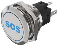 82-61511a24b015 EAO 82 Series Illuminated Illuminated Push Button Switch, Momentary, Panel Mount, 22.3mm Cutout, SPDT, Blue LED, 240V,