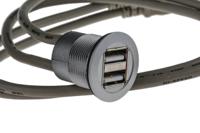 09454521950 HARTING Straight, Panel Mount, Socket- Dual Port Type A to A 2.0 USB Connector