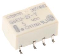 g6ku-2f-y-dc5 Omron Surface Mount Latching Signal Relay, 5V dc Coil, 1A Switching Current, DPDT