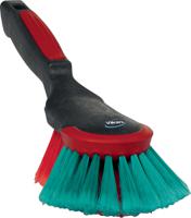 524652 Vikan Soft Bristle Black Scrubbing Brush, 40mm bristle length, Polyester bristle material