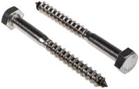 144-3561 RS PRO Hex Coach Screw, Stainless Steel, 10mm x 100mm