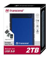 ts2tsj25h3b Transcend StoreJet 25H3 2.5 in 2 TB External Portable Hard Drive