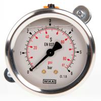 7075538 WIKA G 1/4 Analogue Pressure Gauge 6bar Back Entry 63mm Outside Diameter