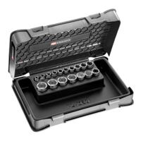 j401 Facom 17-Piece Metric 3/8 in Standard Socket Set, 6 point