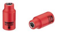 mv380508 Teng Tools 3/8 in Drive 8mm Insulated Standard Socket, 6 point, VDE/1000V, 46 mm Overall Length