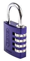 14540-lilac ABUS 145/40 Combination Weatherproof Aluminium Safety Padlock, 6mm Shackle, 40mm Body