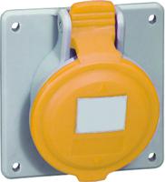 5-552-81 Legrand, P17 Tempra Pro IP44 Yellow Panel Mount 2P + E Industrial Power Socket, Rated At 32A, 110 V