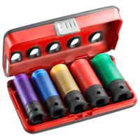 nsi5lpb Facom 5-Piece Metric 1/2 in Wheel Nut Socket Set, 6 point