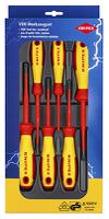 00-20-12-v04 Knipex 00 20 12 V04 Slotted; Pozidriv; Phillips Insulated Screwdriver Set, 6-Piece