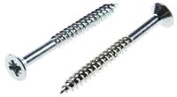 521-197 RS PRO Pozidriv Countersunk Steel Wood Screw, Bright Zinc Plated, No. 8 Thread, 1.3/4in Length