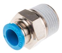 qs-38-8 Festo QS Series Straight Threaded Adaptor, R 3/8 Male to Push In 8 mm, Threaded-to-Tube Connection Style, 153006