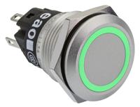 82-51521134 EAO 82 Series Illuminated Push Button Switch, Momentary, Panel Mount, 19mm Cutout, SPDT, Green LED, 240V, IP65, IP67