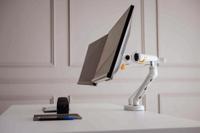 bnebfdw Bakker Elkhuizen Desk Clamp & Bolt-Through Mounting Monitor Arm for 2 x Screen, 35in Screen Size