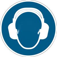 172906 Durable Adhesive Film Floor Sticker Wear Ear Protection Sign With Pictogram Only Text
