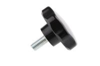 686-137 RS PRO Black Multiple Lobes Clamping Knob, M10, Threaded Stud