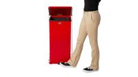 fgst24eplrd Rubbermaid Commercial Products Defenders 49L Red Pedal Galvanised Steel Waste Bin