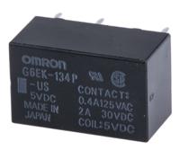 g6ek-134p-us-5dc Omron PCB Mount Latching Signal Relay, 5V dc Coil, 3A Switching Current, SPDT
