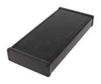 1455l2202bk Hammond 1455 Series Black Extruded Aluminium Enclosure, IP54, Black Lid, 220 x 103 x 31mm