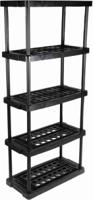 838-6563 RS PRO Black 5 Shelf PP Shelving Unit, 1760mm x 790mm, 390mm, 40kg Load