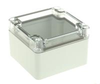 pct-080806-enclosure Fibox Transparent Polycarbonate Enclosure, IP66, IP67, 82 x 80 x 55mm