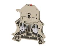 1012200000 Weidmuller W Series Beige Fused DIN Rail Terminal, 6mm², Single-Level, Screw Termination, Fused