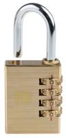827-4423 RS PRO Combination Brass Combination Padlock, 6mm Shackle, 40mm Body