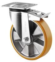 3677itp200p63 Tente Braked Swivel Castor Wheel, 600kg Capacity, 200mm Wheel