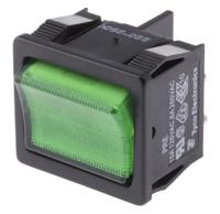 1634200-9 TE Connectivity Illuminated DPST, On-Off Rocker Switch Panel Mount