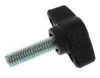 169-272 RS PRO Black Wing Clamping Knob, M6, Threaded Stud