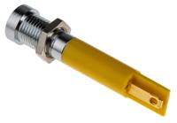 210-989 RS PRO Yellow Panel Mount Indicator, 24V dc, 8mm Mounting Hole Size, Solder Tab Termination