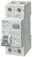 5su13531kk10 Siemens RCBO, 10A Current Rating, 2P Poles, 30mA Trip Sensitivity, Type AC, Sentron Range
