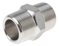 826-7068 RS PRO Stainless Steel Pipe Fitting, Straight Hexagon Nipple Joint, Male R 1-1/4in x Male R 1-1/4in