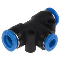 qsmt-6-4 Festo QSMT Series Tee Tube-to-Tube Adaptor Push In 4 mm, Push In 6 mm to Push In 6 mm, Tube-to-Tube Connection Style,