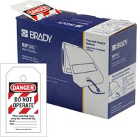 150501 Brady White on Red Safety Prohibition Tag, English Language, 100 per Pack